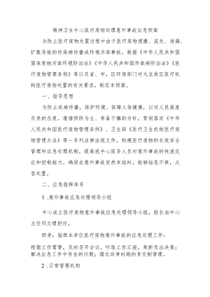 精神卫生中心医疗废物处理意外事故应急预案.docx