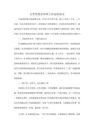大学生村官年终工作总结范文.docx