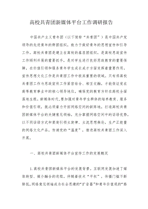 高校共青团新媒体平台工作调研报告.docx