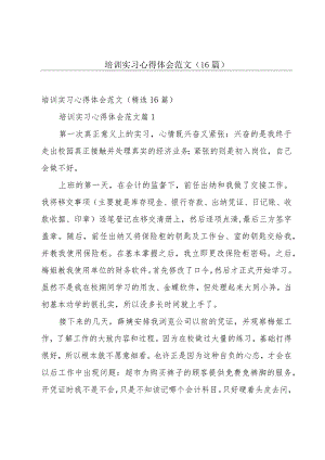 培训实习心得体会范文（16篇）.docx