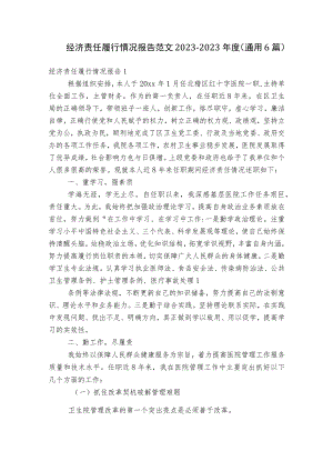 经济责任履行情况报告范文2023-2023年度(通用6篇).docx