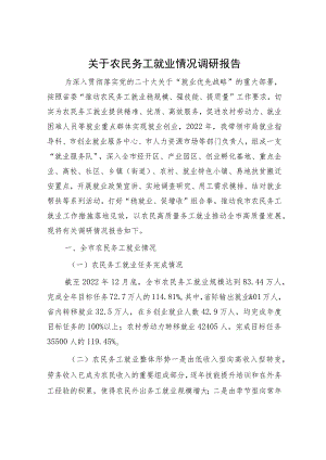 农民务工就业情况调研报告.docx