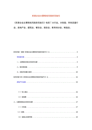 民营企业主要税收风险防范指引.docx