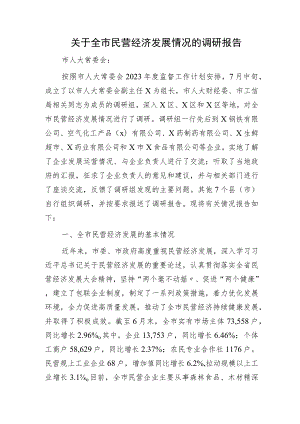 全市民营经济发展情况的调研报告.docx