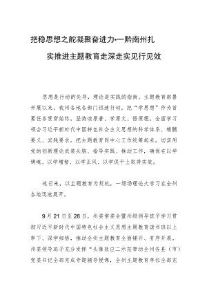 把稳思想之舵 凝聚奋进力量——黔南州扎实推进主题教育走深走实见行见效.docx