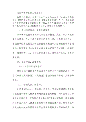 未成年保护宣传工作总结二十三篇.docx