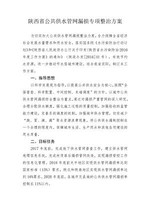 陕西省公共供水管网漏损专项整治方案.docx