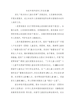 未成年保护宣传工作总结 20.docx
