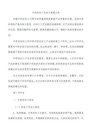 中药材加工总结与展望分析.docx