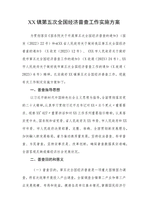 XX镇第五次全国经济普查工作实施方案.docx