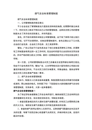 燃气安全标准管理制度.docx