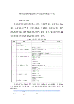 城市安监系统安全生产信息管理设计方案.docx