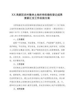 2023年高新区农村集体土地所有权确权登记成果更新汇交工作实施方案.docx