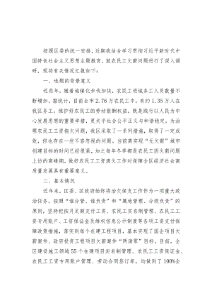 2023年开展主题教育关于农民工欠薪问题专题调研报告.docx