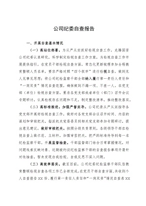 某公司纪委关于纪检监察干部队伍教育整顿自查报告.docx