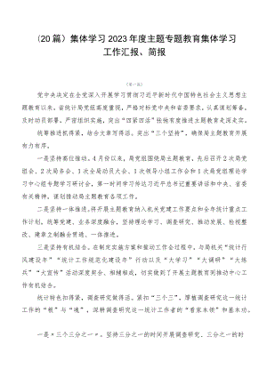 （20篇）集体学习2023年度主题专题教育集体学习工作汇报、简报.docx