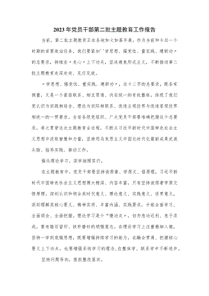 2023年党员干部第二批主题教育工作报告.docx