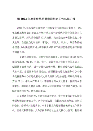 镇2023年度宣传思想暨意识形态工作总结汇报.docx