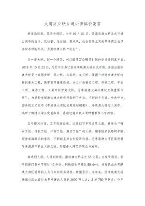 大湾区互联互通心得体会发言.docx