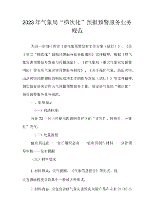 2023年气象局“梯次化”预报预警服务业务规范.docx