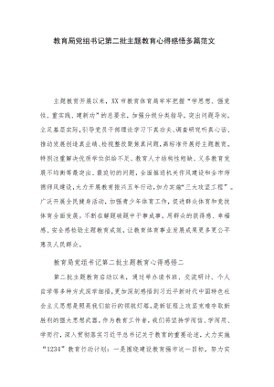 教育局党组书记第二批主题教育心得感悟多篇范文.docx