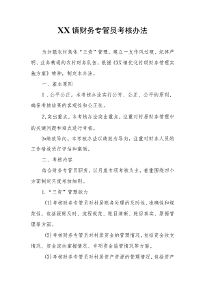 XX镇财务专管员考核办法.docx