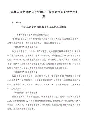 2023年度主题教育专题学习工作进展情况汇报共二十篇.docx