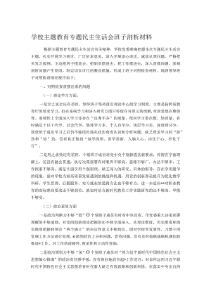 学校主题教育专题民主生活会班子剖析材料.docx