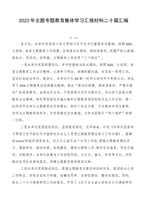 2023年主题专题教育集体学习汇报材料二十篇汇编.docx