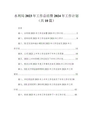水利局2023年工作总结暨2024年工作计划（共10篇）.docx