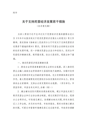 关于支持民营经济发展若干措施（2023）.docx