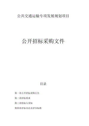 公共交通运输专项发展规划项目招标文件.docx
