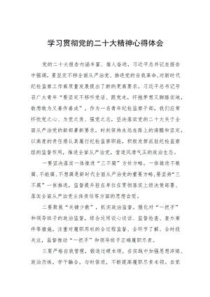 乡镇纪检干部学习贯彻党的二十大精神心得感悟六篇.docx