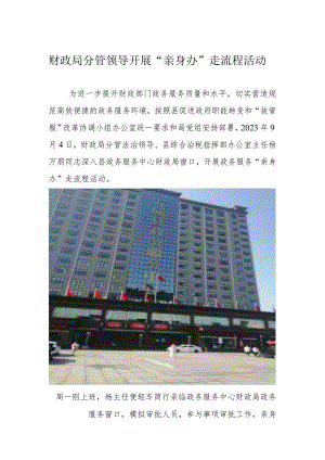 财政局分管领导开展“亲身办”走流程活动.docx