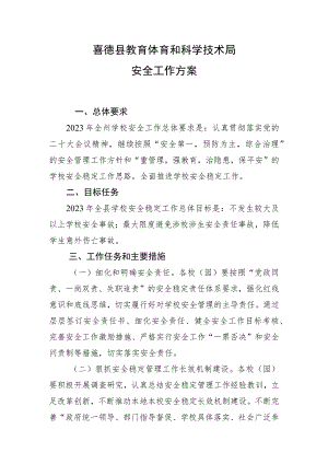喜德县教体系统安全工作方案.docx
