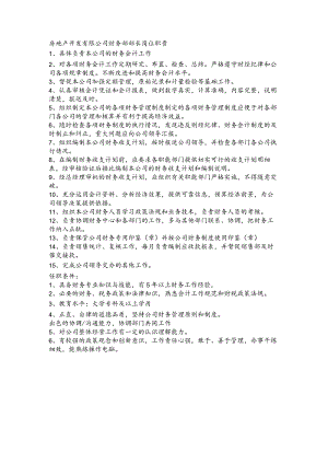 房地产开发有限公司财务部部长岗位职责.docx