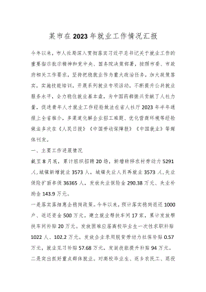 某市在2023年就业工作情况汇报.docx