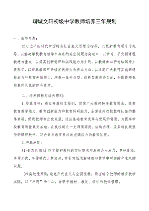 聊城文轩初级中学教师培养三年规划.docx