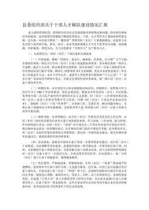 县委组织部关于干部人才梯队建设情况汇报.docx