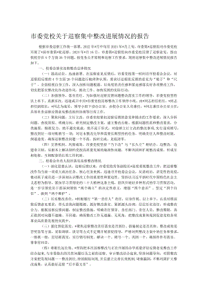 市委党校关于巡察集中整改进展情况的报告.docx