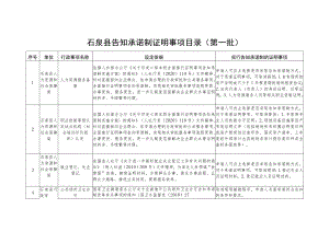 石泉县告知承诺制证明事项目录第一批.docx