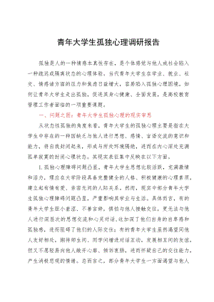 青年大学生孤独心理调研报告.docx