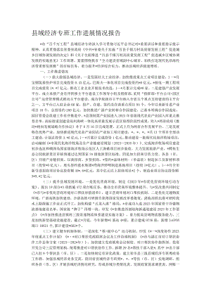 县域经济专班工作进展情况报告.docx