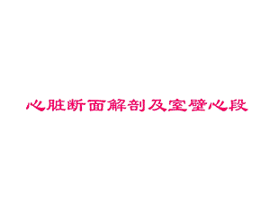心脏超声科室讲座.ppt