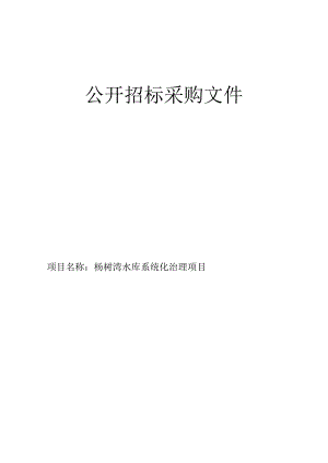 杨树湾水库系统化治理项目招标文件.docx