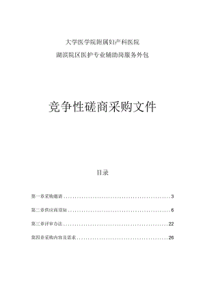 大学医学院附属妇产科医院湖滨院区医护专业辅助岗服务项目招标文件.docx