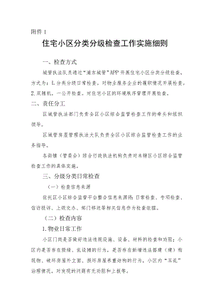 住宅小区分类分级检查工作实施细则、住宅小区物业装修申报登记工作实施细则.docx