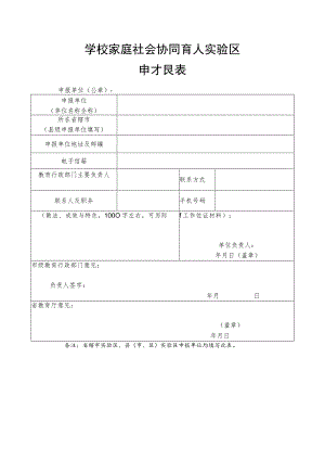 学校家庭社会协同育人实验区申报表.docx