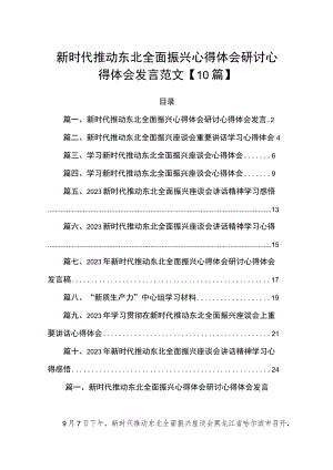 新时代推动东北全面振兴心得体会研讨心得体会发言范文【10篇】.docx
