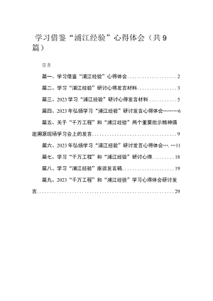 2023学习借鉴“浦江经验”心得体会【九篇】.docx